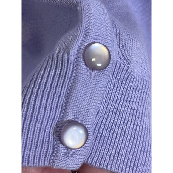 Alfred Dunner Sequin Knit Sweater M Purple Cardigan Boho Western Preppy Classic - Picture 6 of 10